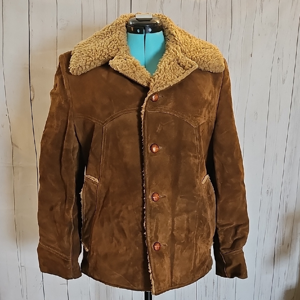 Vintage Men's Leather And Shirling Jacket